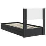 vidaXL Posteľový rám s úložným priestorom a čelom Čierna 75 x 190 cm – Obrázok 8