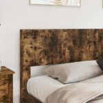 vidaXL Posteľový rám s úložným priestorom a čelom Dymový dub – Obrázok 3