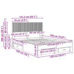 vidaXL Posteľový rám s úložným priestorom a čelom Čierna 135 x 190 cm – Obrázok 11