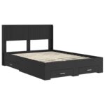 vidaXL Posteľový rám s úložným priestorom a čelom Čierna 135 x 190 cm – Obrázok 4