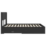 vidaXL Posteľový rám s úložným priestorom a čelom Čierna 135 x 190 cm – Obrázok 7