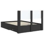 vidaXL Posteľový rám s úložným priestorom a čelom Čierna 135 x 190 cm – Obrázok 8