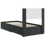 vidaXL Posteľový rám s úložným priestorom a čelom Čierna 75 x 190 cm – Obrázok 8