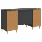 vidaXL Stôl s poličkou Čierna 142,5 x 50 x 75 cm Kompozitné drevo – Obrázok 6