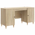 vidaXL Stôl s poličkou Sonoma 142,5 x 50 x 75 cm Kompozitné drevo