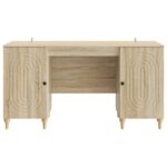 vidaXL Stôl s poličkou Sonoma 142,5 x 50 x 75 cm Kompozitné drevo – Obrázok 4