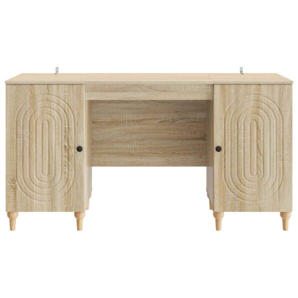 vidaXL Stôl s poličkou Sonoma 142,5 x 50 x 75 cm Kompozitné drevo – Obrázok 4