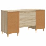 vidaXL Stôl s poličkou Sonoma 142,5 x 50 x 75 cm Kompozitné drevo – Obrázok 6