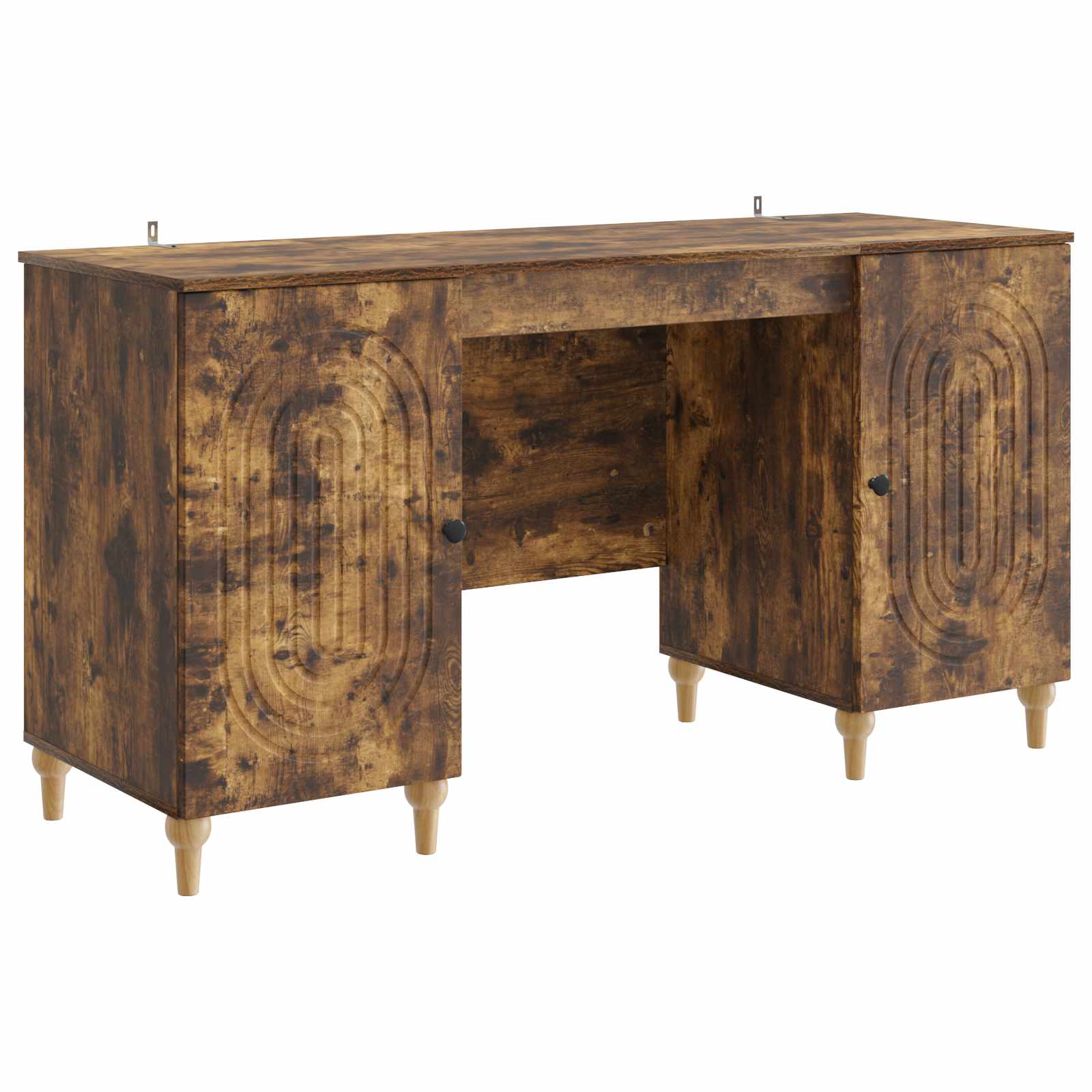 3414581_1.jpg vidaXL Stôl s poličkou Dymový dub 142,5 x 50 x 75 cm Kompozitné drevo – Obrázok 1