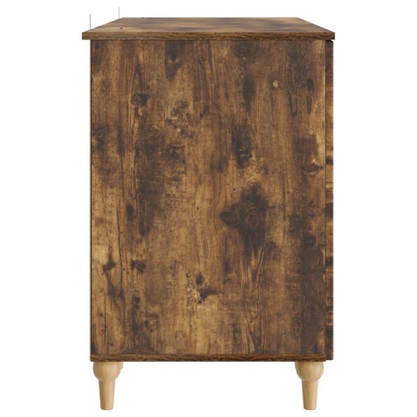 vidaXL Stôl s poličkou Dymový dub 142,5 x 50 x 75 cm Kompozitné drevo – Obrázok 5