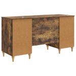 vidaXL Stôl s poličkou Dymový dub 142,5 x 50 x 75 cm Kompozitné drevo – Obrázok 6