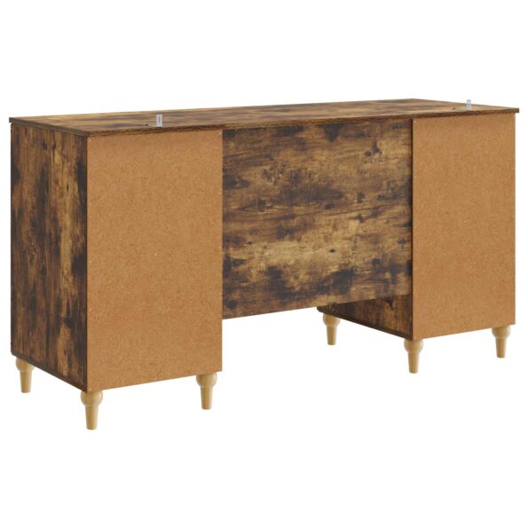 vidaXL Stôl s poličkou Dymový dub 142,5 x 50 x 75 cm Kompozitné drevo – Obrázok 6
