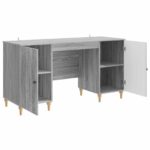 vidaXL Stôl s poličkou Sivá sonoma 142,5 x 50 x 75 cm Kompozitné drevo – Obrázok 3
