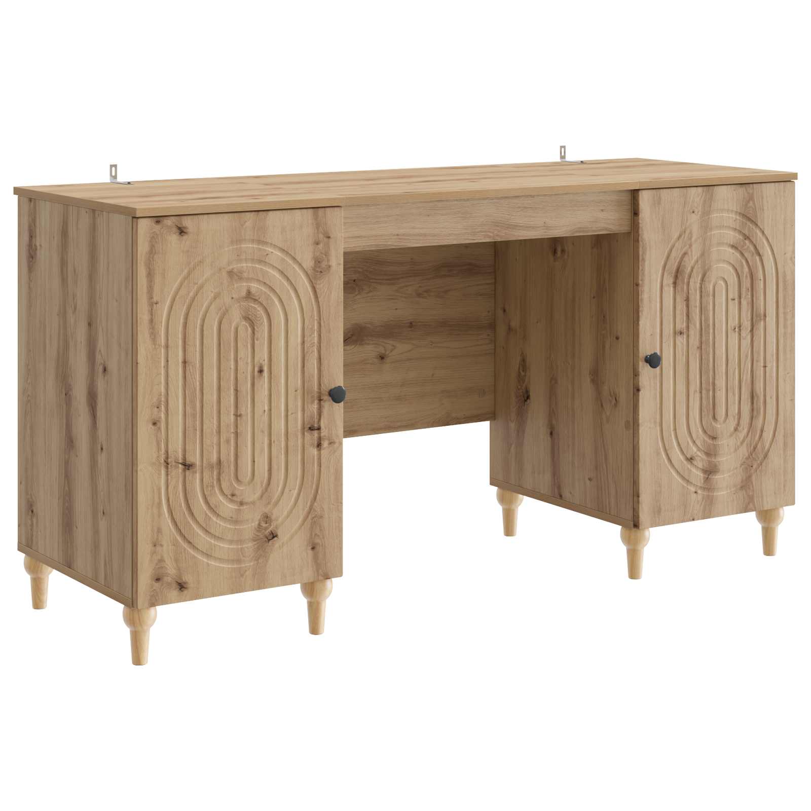 3414584_1.jpg vidaXL Stôl s poličkou Dub artisan 142,5 x 50 x 75 cm Kompozitné drevo – Obrázok 1