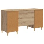vidaXL Stôl s poličkou Dub artisan 142,5 x 50 x 75 cm Kompozitné drevo – Obrázok 6