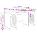 vidaXL Stôl s poličkou Dub artisan 142,5 x 50 x 75 cm Kompozitné drevo – Obrázok 8
