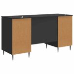 vidaXL Stôl s poličkou Čierna 142,5 x 50 x 75 cm Kompozitné drevo – Obrázok 6