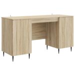 vidaXL Stôl s poličkou Dub sonoma 142,5 x 50 x 75 cm Kompozitné drevo