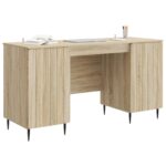 vidaXL Stôl s poličkou Dub sonoma 142,5 x 50 x 75 cm Kompozitné drevo – Obrázok 2