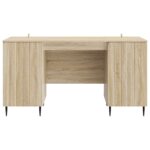 vidaXL Stôl s poličkou Dub sonoma 142,5 x 50 x 75 cm Kompozitné drevo – Obrázok 4