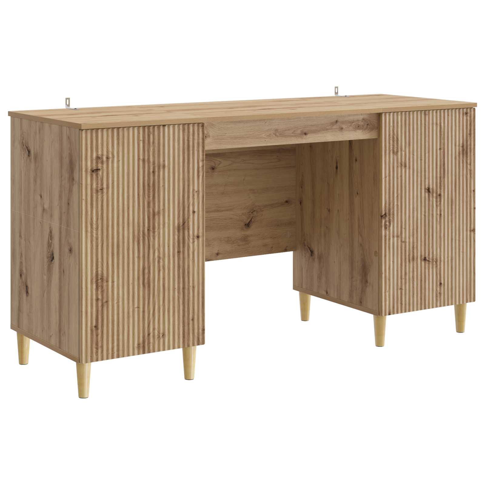 3414602_1.jpg vidaXL Stôl s poličkou Dub artisan 142,5 x 50 x 75 cm Kompozitné drevo – Obrázok 1