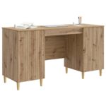 vidaXL Stôl s poličkou Dub artisan 142,5 x 50 x 75 cm Kompozitné drevo – Obrázok 2