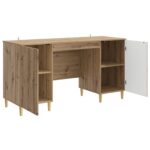 vidaXL Stôl s poličkou Dub artisan 142,5 x 50 x 75 cm Kompozitné drevo – Obrázok 3