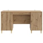 vidaXL Stôl s poličkou Dub artisan 142,5 x 50 x 75 cm Kompozitné drevo – Obrázok 4