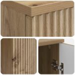 vidaXL Stôl s poličkou Dub artisan 142,5 x 50 x 75 cm Kompozitné drevo – Obrázok 7