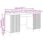 vidaXL Stôl s poličkou Dub artisan 142,5 x 50 x 75 cm Kompozitné drevo – Obrázok 8