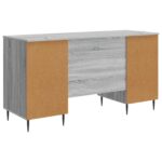 vidaXL Stôl s poličkou Sivá sonoma 142,5 x 50 x 75 cm Kompozitné drevo – Obrázok 6
