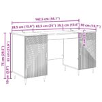 vidaXL Stôl s poličkou Sivá sonoma 142,5 x 50 x 75 cm Kompozitné drevo – Obrázok 8