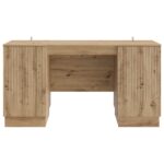 vidaXL Stôl s poličkou Dub artisan 142,5 x 50 x 75 cm Kompozitné drevo – Obrázok 4