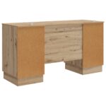 vidaXL Stôl s poličkou Dub artisan 142,5 x 50 x 75 cm Kompozitné drevo – Obrázok 6