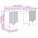 vidaXL Stôl s poličkou Dub artisan 142,5 x 50 x 75 cm Kompozitné drevo – Obrázok 8
