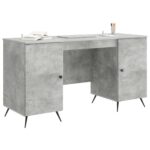 vidaXL Stôl Betónovo sivá 142,5 x 50 x 75 cm Kompozitné drevo – Obrázok 2