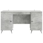 vidaXL Stôl Betónovo sivá 142,5 x 50 x 75 cm Kompozitné drevo – Obrázok 4