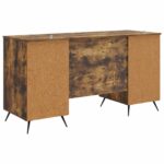 vidaXL Stôl s poličkou Dymový dub 142,5 x 50 x 75 cm Kompozitné drevo – Obrázok 6