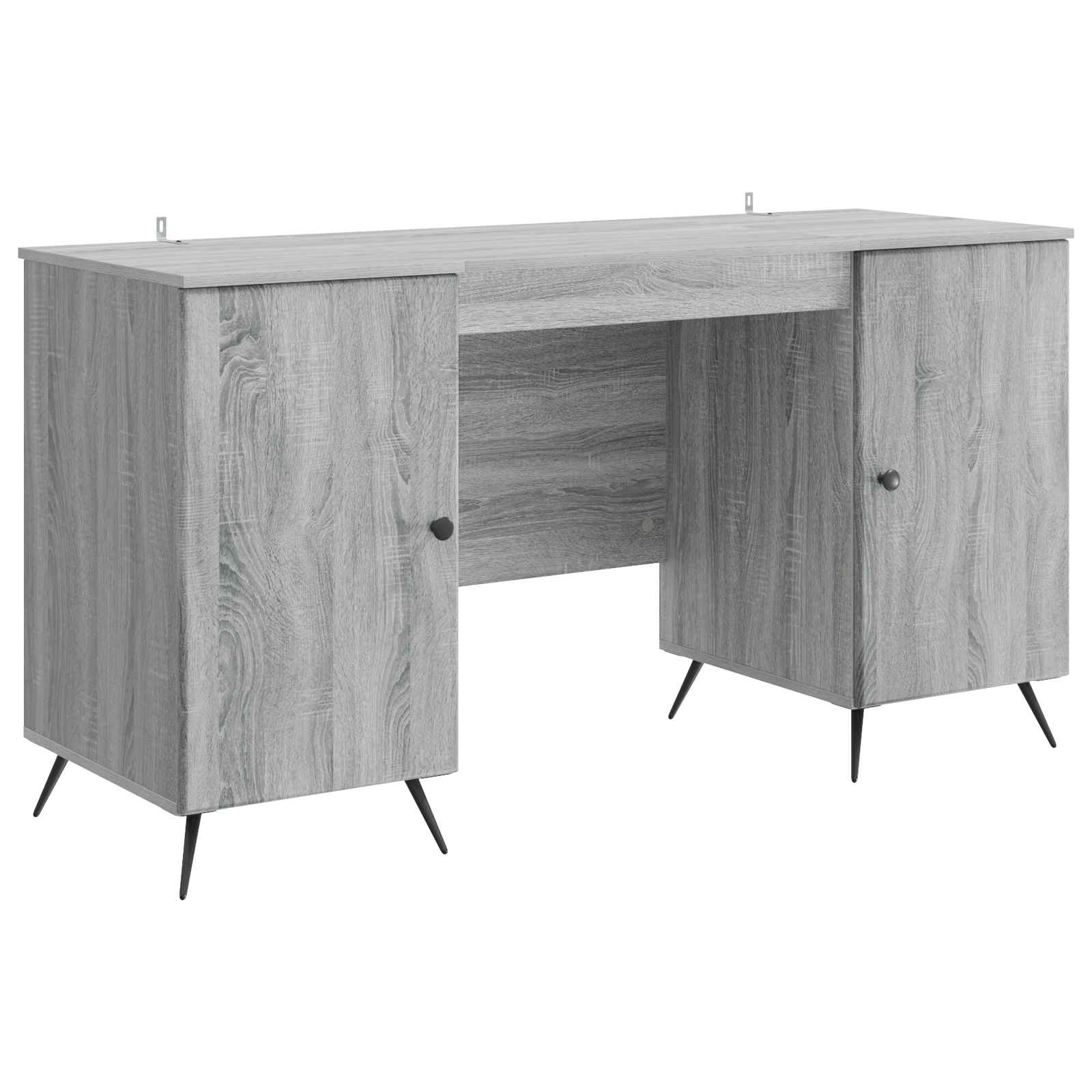 3414636_1.jpg vidaXL Stôl s poličkou Sivá sonoma 142,5 x 50 x 75 cm Kompozitné drevo – Obrázok 1