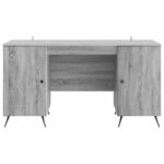 vidaXL Stôl s poličkou Sivá sonoma 142,5 x 50 x 75 cm Kompozitné drevo – Obrázok 4