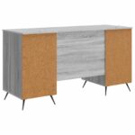 vidaXL Stôl s poličkou Sivá sonoma 142,5 x 50 x 75 cm Kompozitné drevo – Obrázok 6