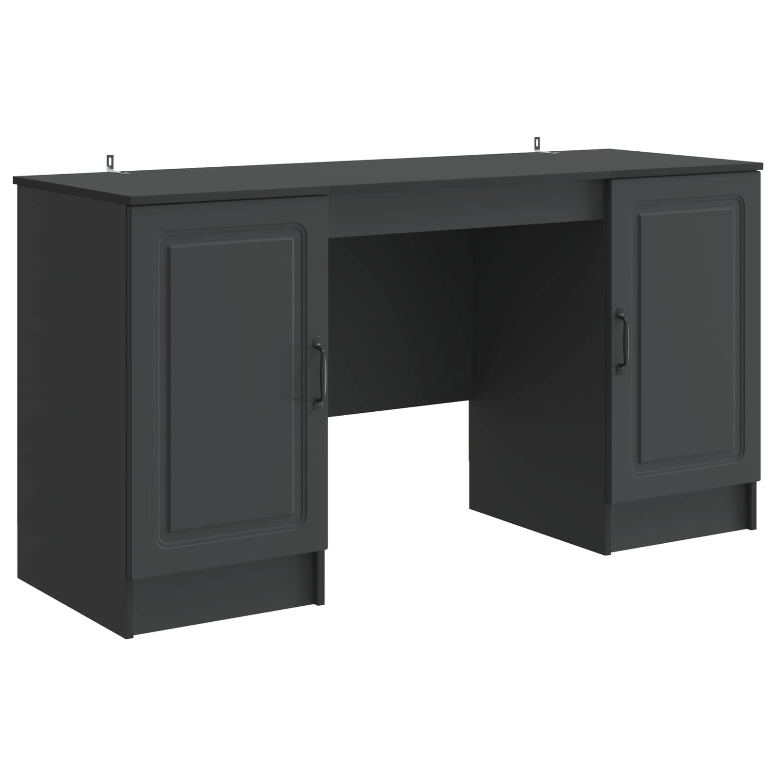 3414640_1.jpg vidaXL Stôl s poličkou Čierna 142,5 x 50 x 75 cm Kompozitné drevo – Obrázok 1