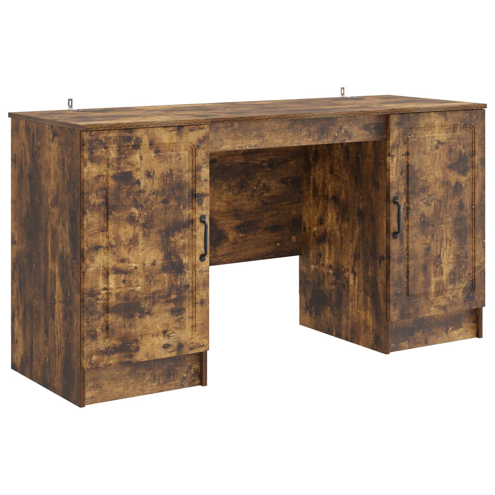 3414644_1.jpg vidaXL Stôl s poličkou Dymový dub 142,5 x 50 x 75 cm Kompozitné drevo – Obrázok 1