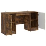 vidaXL Stôl s poličkou Dymový dub 142,5 x 50 x 75 cm Kompozitné drevo – Obrázok 3
