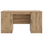 vidaXL Stôl s poličkou Dub artisan 142,5 x 50 x 75 cm Kompozitné drevo – Obrázok 4