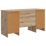 vidaXL Stôl s poličkou Dub artisan 142,5 x 50 x 75 cm Kompozitné drevo – Obrázok 6