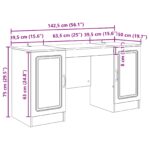 vidaXL Stôl s poličkou Dub artisan 142,5 x 50 x 75 cm Kompozitné drevo – Obrázok 8