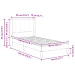 vidaXL Rám postele s čelnou doskou Tmavosivá 90 x 190 cm Zamat – Obrázok 10