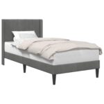 vidaXL Rám postele s čelnou doskou Tmavosivá 90 x 190 cm Zamat – Obrázok 2