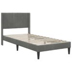 vidaXL Rám postele s čelnou doskou Tmavosivá 90 x 190 cm Zamat – Obrázok 3
